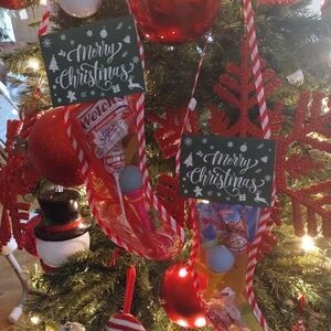 2 Festive Christmas Stocking filled with Christmas assortments